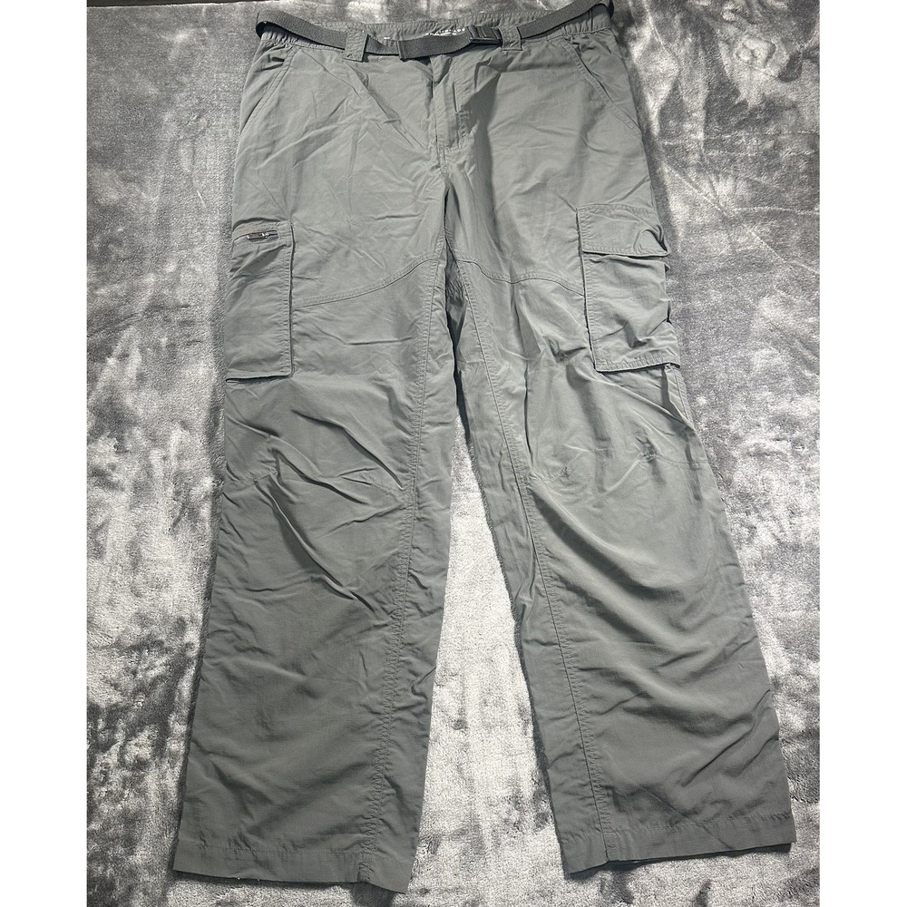 Columbia Omnishade Lightweight Men's Khaki Pants Size 44x32 Belted Pockets - Picture 4 of 12